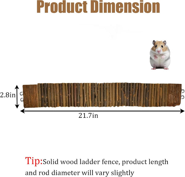 Hamiledyi Hamster Suspension Bridge 21.7 X 2.8 Inch Rat Long Bendy Bridge Wooden Climbing Ladder Cage Accessories for Syrian Hamster Gerbil Mouse Rat5