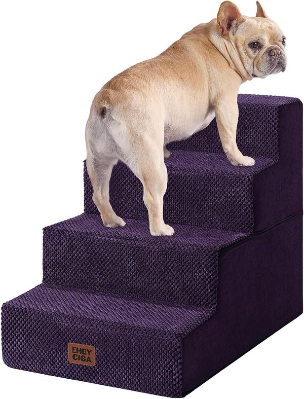 EHEYCIGA Dog Stairs for Bed 18" H, Dog 4-Steps for High Bed, Olive Green | Pet Steps for Small Dogs and Cats, Non-Slip Balanced Pet Ramp Indoor31