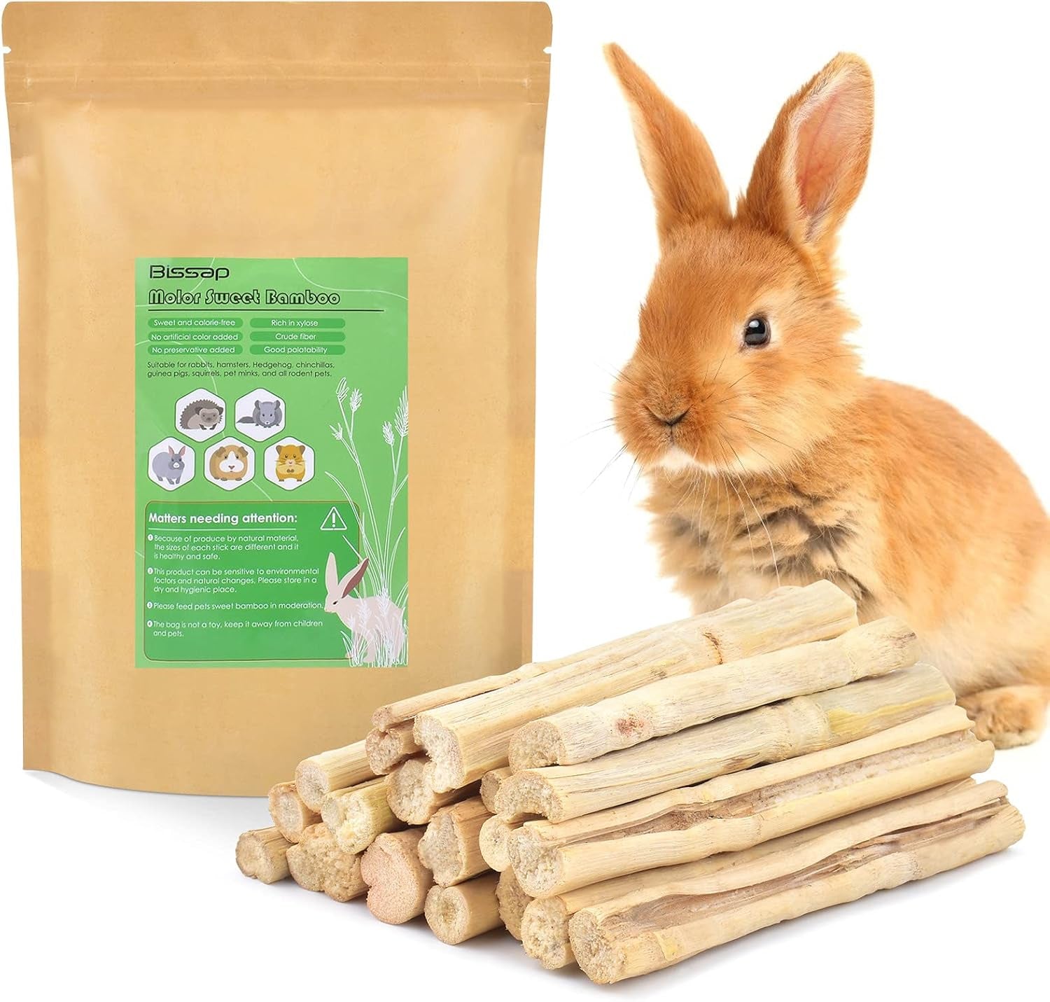 bissap-250g-0-5ib-sweet-bamboo-chew-sticks-for-rabbits-bunny-molar-treats-snack-for-small-animals-hamster-chinchilla-guinea-pigs-rabbit-squirrel-natural-teeth-grinding-toys