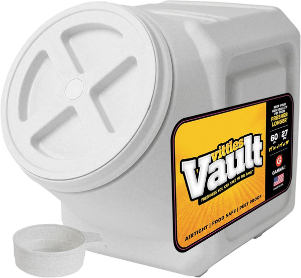 Gamma2 Vittles Vault Pet Food Storage Containers - Sealed Dog and Cat Food Storage Container, Fits up to 25Lbs, Made in the USA - [12"L X 13.75"H] | Made in USA, 12 Inch Long by 13.75 Inch Tall, Airtight Lid Keeps Kibble Fresh and Pests Out, a Durable Pantry Bin Design11