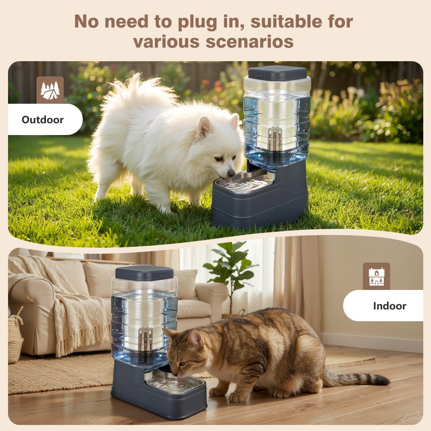 2-2-gallon-pet-automatic-dog-water-dispenser-cat-gravity-waterer-feeder-with-stainless-steel-bowl-8l-large-capacity-puppy-feeding-raised-bowls-with-filter-ice-pack