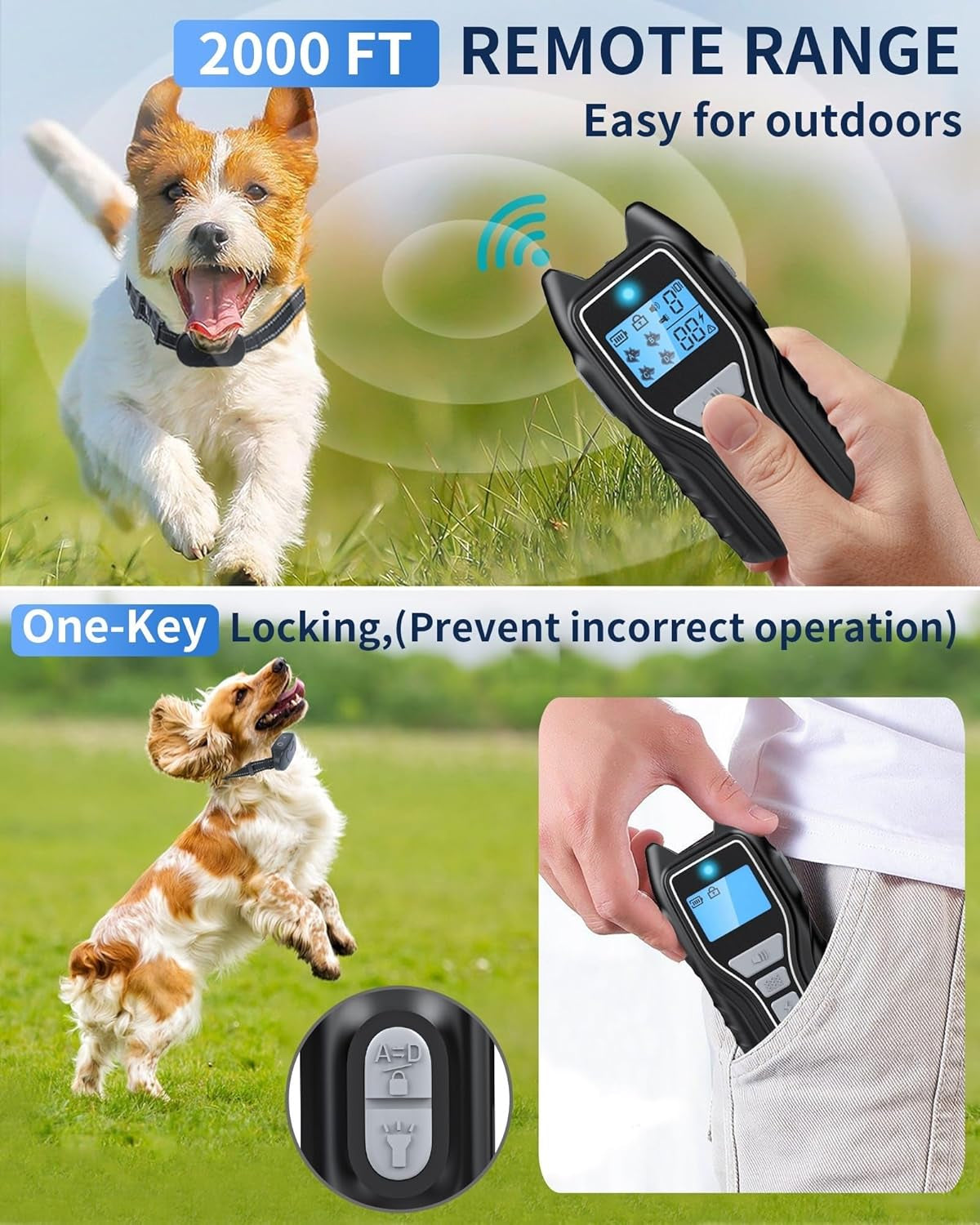 dog-shock-collar-with-remote-control-rechargeable-dog-training-collar-ipx7-waterproof-e-collar-for-dogs-with-4-safe-modes-flashlight-beep-vibration-shock-ideal-for-all-dog-sizes-8-150lbs