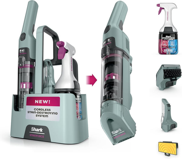 Shark Stainforce Cordless Stain, Odor & Urine Remover, 1 Tool, HX095 | for Carpets, Area Rugs, Upholstery, Cars & Outdoors, Dual-Activated Formula, Stain Eliminator Tool, Beige12