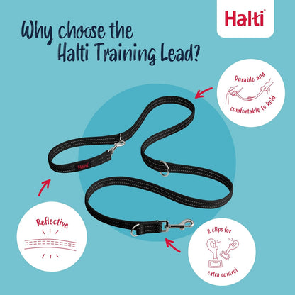 Halti Training Leash - Multifunctional Double-Ended Dog Leash, Ideal for Anti-Pulling Dog Training. Lightweight, Soft & Durable. Suitable for Medium to Large Dogs & Puppies (Size Large, Black, 2M)3