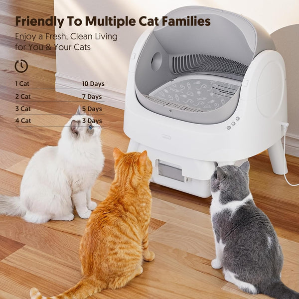 Self Cleaning Cat Litter Box, Automatic Litter Box for Multiple Cats, Integrated Safety Protection with Open-Top Design6