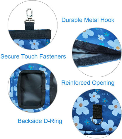 RIOUSSI Guinea Pig Hay Feeder, Hanging Rabbit Hay Feeder Bag. Blueflower | Upgraded Double Layer Fabric | Bite Resistant | Cleaner Hay & Less Mess | Small Animal Hay Holder for Bunnies & Chinchillas2