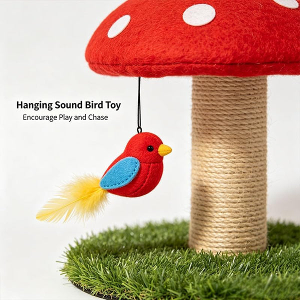Cat Scratching Post for Indoor Cats, Mushroom Scratching Post 17.5" H, Cute Cat Scratcher for Kittens and Adult Cats, Durable Cat Scratch Post Furniture for Play and Claw Care5