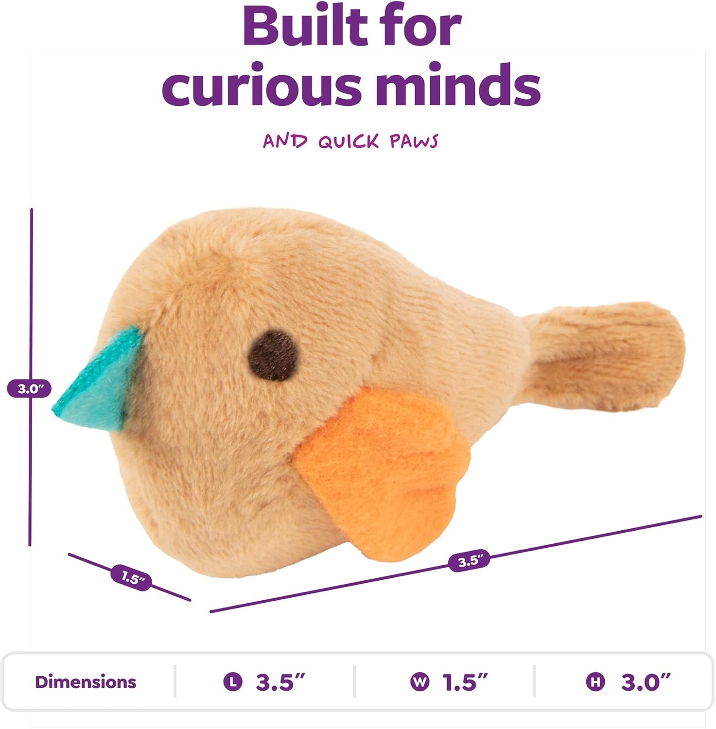 smartykat-chickadee-chirp-electronic-sound-cat-toy-contains-catnip-battery-powered-light-brown-one-size