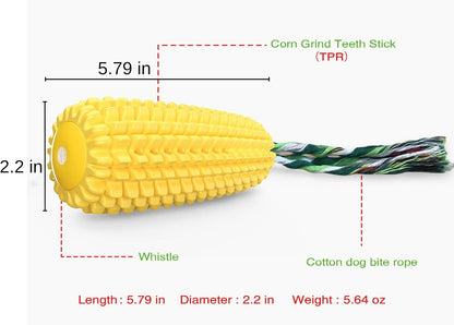 Dog Chew Toys for Aggressive Chewers,Corn Interactive Squeaky Dog Toys for Puppy Medium Breed,Tough Rubber Dental Chew Dog Toys4