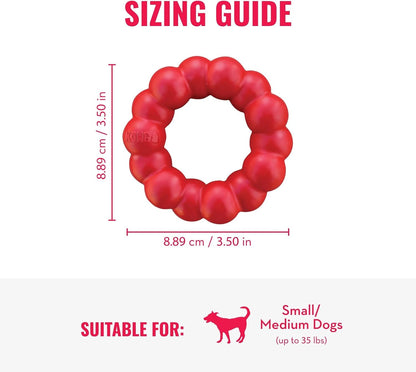 KONG Ring - Natural Rubber Ring Toy for Healthy Chewing Habits - Chew Toy Supports Dog Dental Health - Dog Toy Supports Instincts during Playtime - for Small/Medium Dogs4