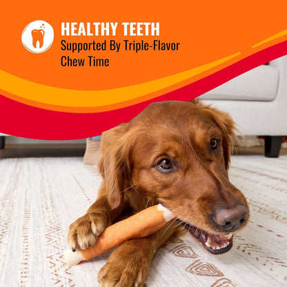 Good ‘N’ Fun Triple Flavor Ribs Chews for All Dogs, Treat Your Dog to Long-Lasting Chews Made with Beef Hide, Chicken and Pork Hide, 12 Oz4