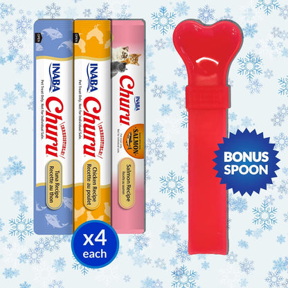 INABA Churu Cat Treats Lickable Tubes, Holiday Variety Pack, 12Ct | Wild-Caught Tuna, Real Chicken, 91% Moisture, Grain-Free, Preservative-Free, High Protein, 12 X 0.5 Oz Tubes6