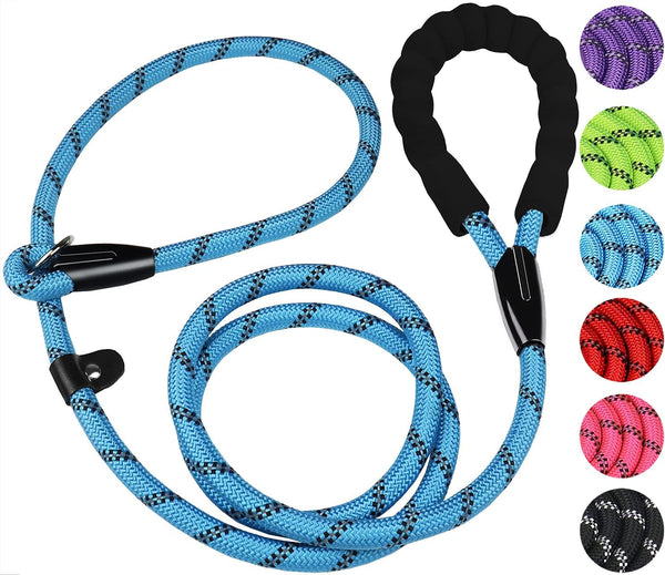 Dog Leash, 6 FT Heavy Duty Dog Leashes, Durable Premium Quality Strong Rope Slip Leash with Comfortable Padded Handle and Highly Reflective Threads for Small Medium and Large Dogs. (Black)13