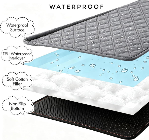 Cooling Dog Couch Bed Mat with Neck and Head Support, Waterproof Washable Pet Sofa Cover for Small Medium Dogs and All Cats, Non-Slip Furniture Protector3