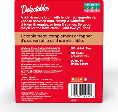 Delectables Savory Broths Lickable Wet Cat Treat Variety Pack, 12Count(Pack of 1)8