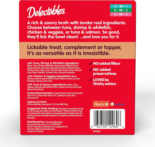 Delectables Savory Broths Lickable Wet Cat Treat Variety Pack, 12Count(Pack of 1)8