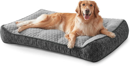 JOEJOY XL Orthopedic Dog Bed for Large Dogs, Extra Thick Foam Pet Bed Sofa | Bolster Sides, Large Sized Dog Couch Bed with Removable Washable Cover, Non-Slip Bottom, Grey (42"X30")17