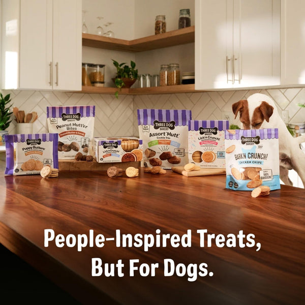 Three Dog Bakery Woofers Peanut Butter & Banana Dog Treats - 36 Oz Bag | Grain-Free Soft Baked Dog Treats5