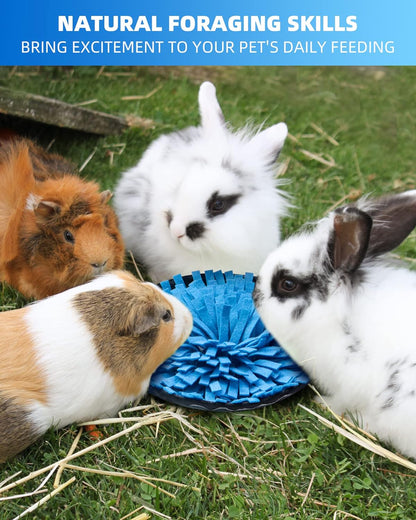 Rabbit Foraging Mat, Interactive Feed Game for Boredom, Small Pet Puzzle Toy, OVMKOV 9.44" X 9.44" Polar Fleece Snuffle Pad Bed Nosework Feeding Mat for Bunny Hamster Guinea Pigs Ferrets Chinchillas7