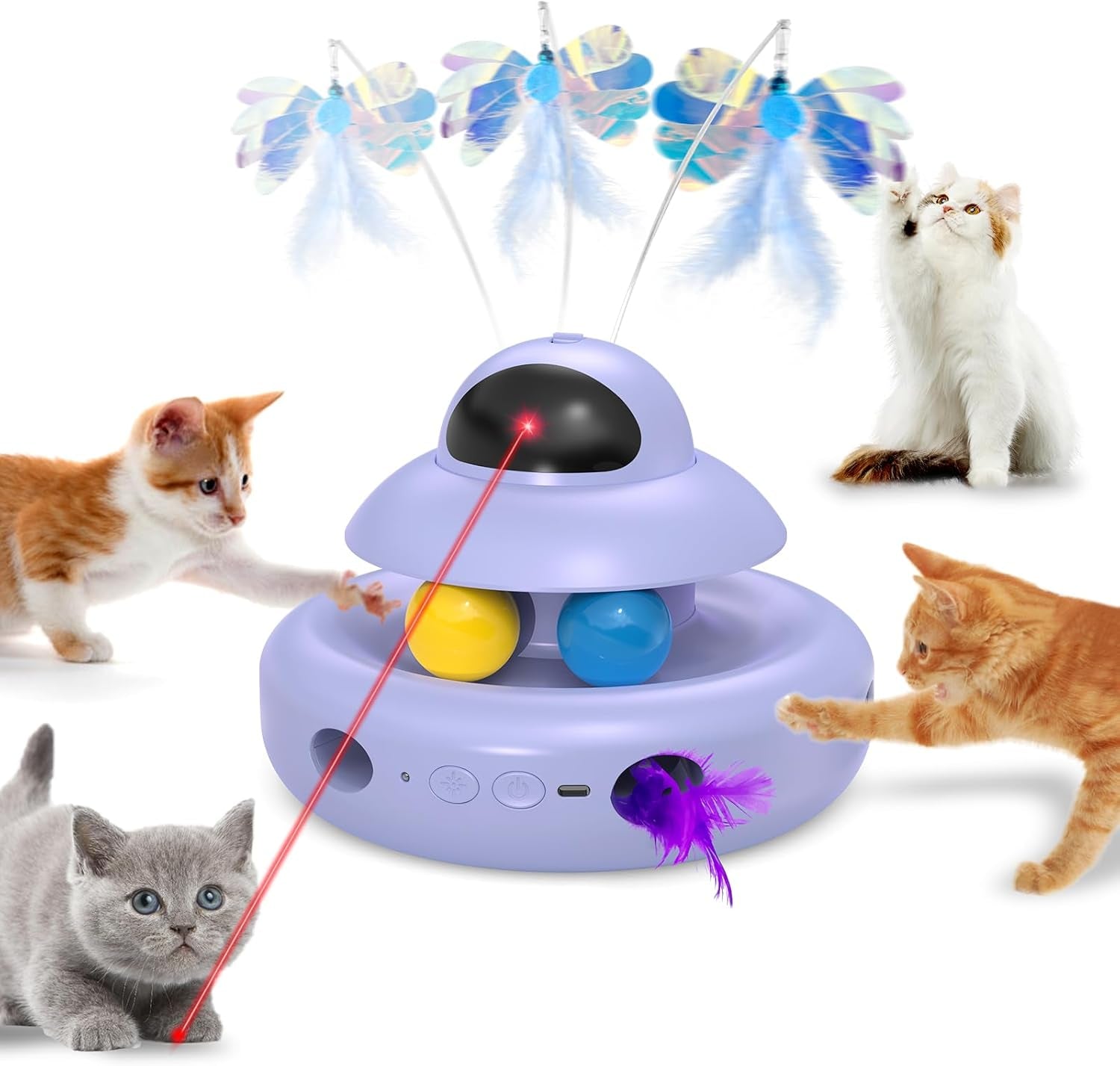 mohaya-cat-toys-4-in-1-interactive-cat-toy-for-indoor-cats-with-laser-fluttering-butterfly-moving-feather-and-track-balls-usb-rechargeable-self-play-kitten-toy-white