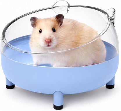 Meow&Woof Hamster Sand Bath Container, Large Sandbox Toilet Gerbil Batheoom, Tiny Chinchilla Dust Bathtub Sand Bath Box for Hamster Cage Accessories 5.2 Inch - Blue1