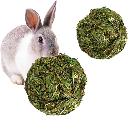 PINVNBY Hay Balls for Rabbits,4 PCS 100% Natural Timothy Hay Bunny Chew Toys Small Animal Teeth Grinding Activity Woven Play Ball for Rabbit,Guinea Pigs,Hamsters,Chinchillas8
