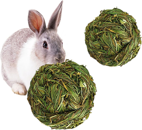 PINVNBY Hay Balls for Rabbits,4 PCS 100% Natural Timothy Hay Bunny Chew Toys Small Animal Teeth Grinding Activity Woven Play Ball for Rabbit,Guinea Pigs,Hamsters,Chinchillas8