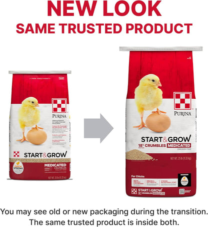 Purina Start & Grow | Nutritionally Complete Medicated Chick Feed Crumbles | 25 Pound (25 Lb.) Bag3