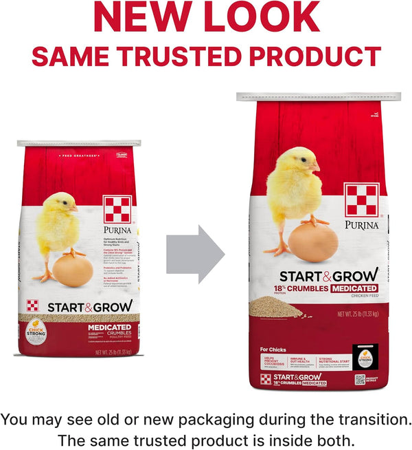 Purina Start & Grow | Nutritionally Complete Medicated Chick Feed Crumbles | 25 Pound (25 Lb.) Bag3
