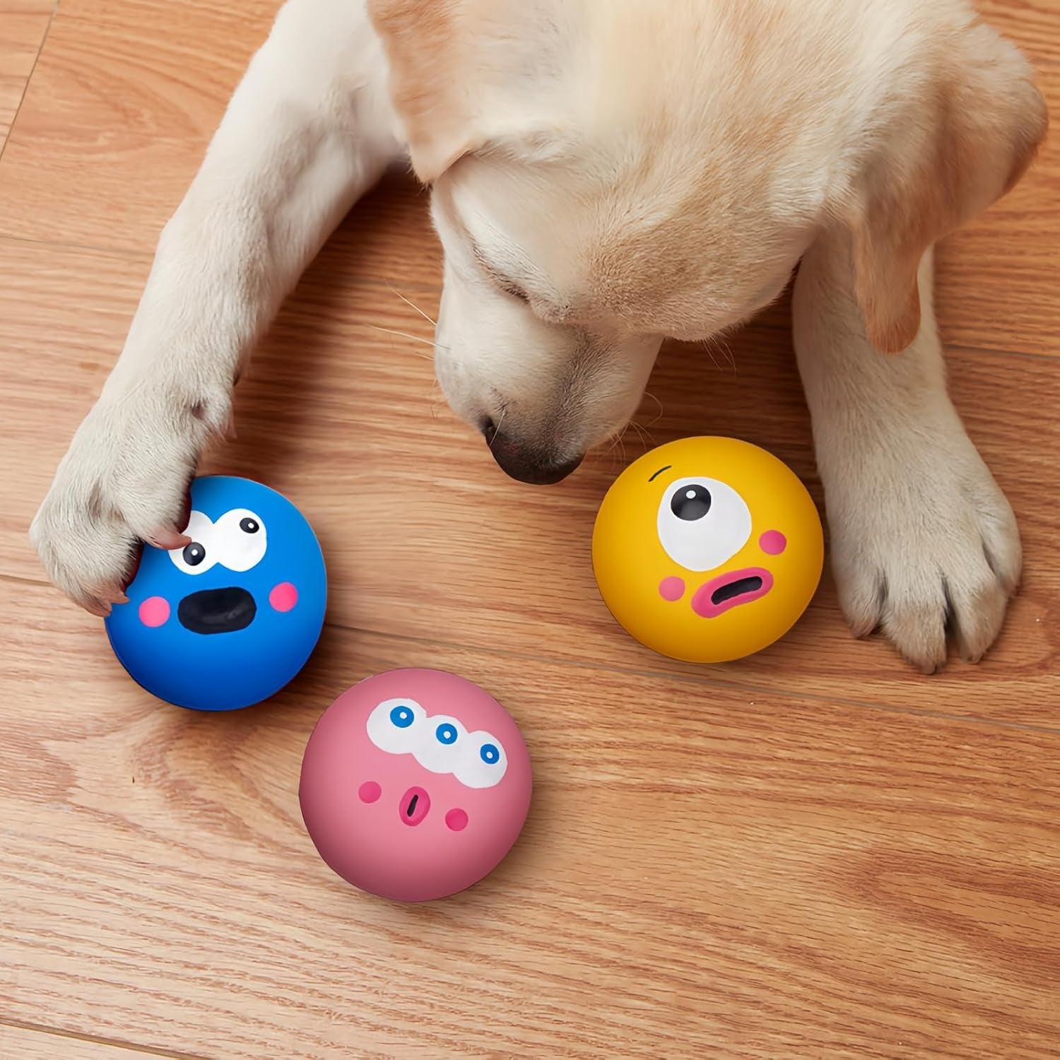 besnew-natural-rubber-squeaker-toys-for-ferret-high-elasticity-ferret-latex-squeaker-balls-3-pack-tough-teething-toys-big-eyes-printed-toy-ball-for-small-dogs-easy-to-clean