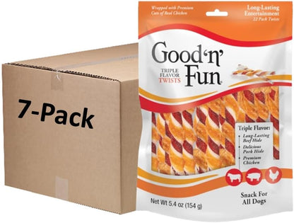 Good 'N' Fun Twists Long-Lasting Dog Treat, with Real Proteins, Beef Hide and Premium Chicken, Supports Dental Health, Mental Stimulation, 70 Count15