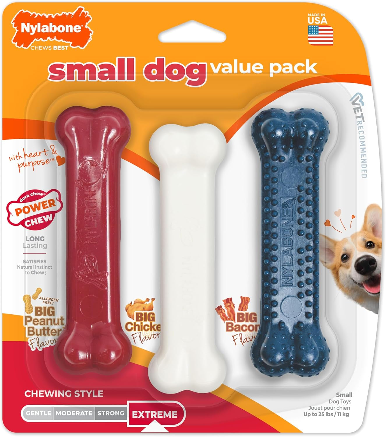 nylabone-original-bone-power-chew-toys-for-dogs-durable-tough-dog-toys-for-aggressive-chewers-long-lasting-chicken-bacon-and-peanut-butter-flavor-small-up-to-25-lbs-1-count-peanut-butter-chicken-and-bacon-flavor-durable-dog-toys-for-aggressive-chewers-helps-clean-teeth-for-dogs-up-to-25-lbs