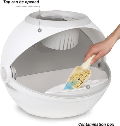 Dog Potty Training Toilet ﻿ Pet Cat Litter Box Tray Fully Enclosed Extra Large Toilet Nesting Training System Easy Cleaning Filter Pan Waterproof Space Capsule(A)6