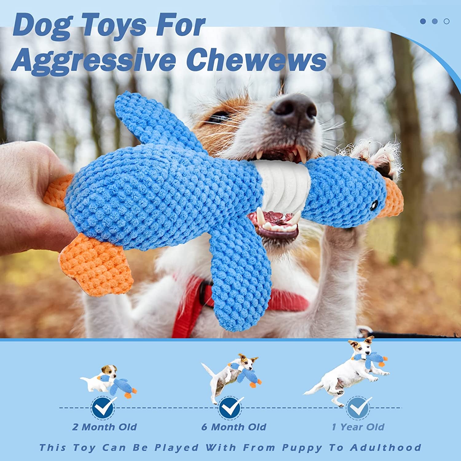vitscan-upgraded-goose-indestructible-dog-toys-for-aggressive-chewers-small-medium-large-breed-crinkle-squeaky-plush-dog-puppy-chew-toys-for-teething-duck-puppy-toys
