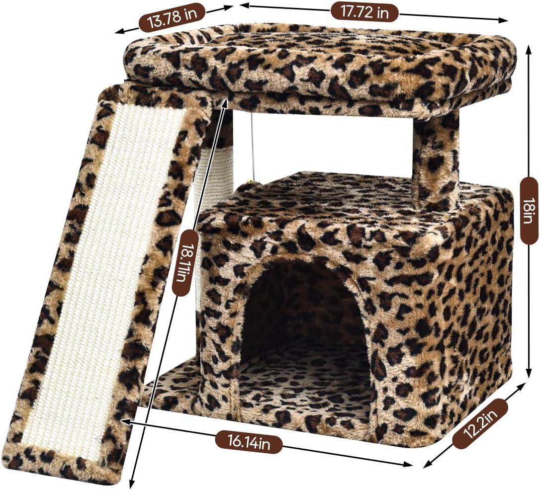 small-leopard-print-cat-tree-for-indoor-cats-short-tower-with-scratching-post-ramp-pad-condo-with-perch-bed-kittens-play-house-hanging-plush-ball-cave-for-resting-leopard-print