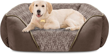INVENHO Rectangle Washable Orthopedic Dog Bed for Small, Medium and Large Dogs, Soft Calming, Sleeping Puppy Bed Durable Pet Cuddler with Anti-Slip Bottom, S (20"X19"X6")24