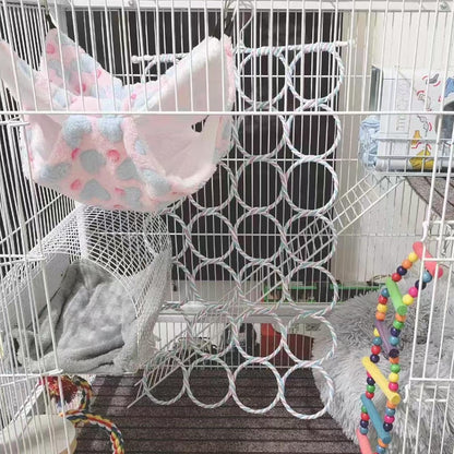2 Pack Hanging Rat Rope Net, Bird Swing Toy, Parrot Climbing Ladder Bridge for Small Animal Cage Accessories4