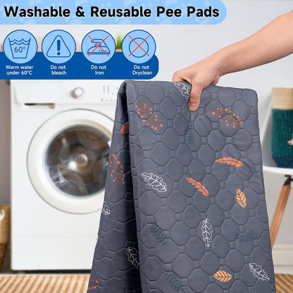 Sunheir Washable Pee Pads for Dogs, Reusable Puppy Pads for Dog Playpen 2PC | Thick Super Absorbent, Leak-Proof & Non-Slip, Waterproof Dog Pads for Puppy Playpen, Crate, Whelping Box, Potty Training Grey3