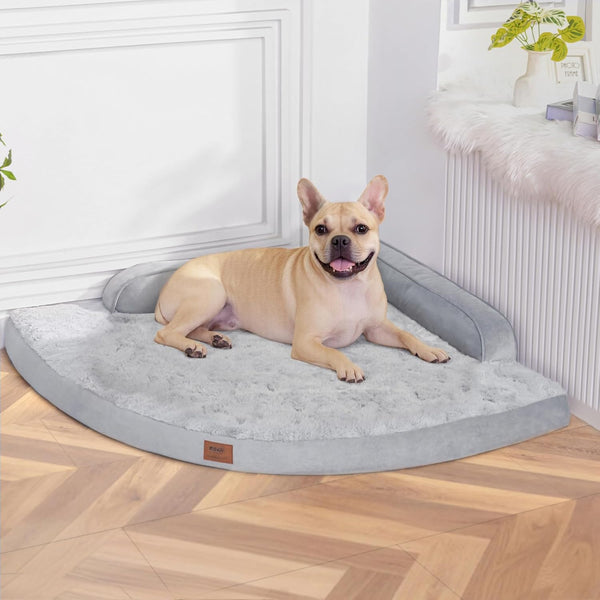MEKIY Orthopedic Waterproof Dog Bed with Sides for Extra Large Sizes Dogs | Egg Crate Foam, Waterproof Liner, Anti-Slip Bottom, Space-Saving, Perfect for Corners and Sofa Edges, 40 X 40 Inch9