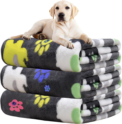 Rezutan Dog Blankets for 3 Pack Large Medium Pet Cat, Soft Fuzzy Washable Blanket, Comfort Flannel Suitable for Dogs Kennels & Beds, Sofas, Furniture, Gifts Puppy Essentials, 41 X 31 Inch, Black27