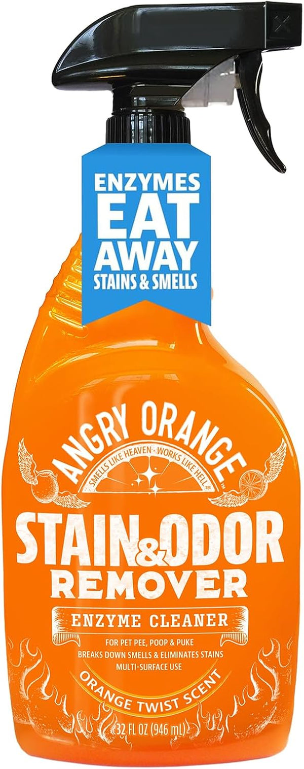 Angry Orange Stain Remover - 32Oz Enzyme Pet Cleaner - Dog & Cat Urine Destroyer and Stain Remover - Citrus Spray Cleaning Solution - Puppy Supplies1