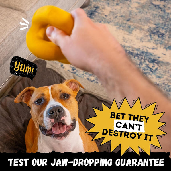 Indestructible Dog Ball - Lifetime Replacement - Durable Dog Toy for Aggressive Chewers - Safe, Non-Toxic Natural Rubber - Chew, Tug & Fetch - Tough, Heavy Duty Chew Toy - 4” (Softball Size)3