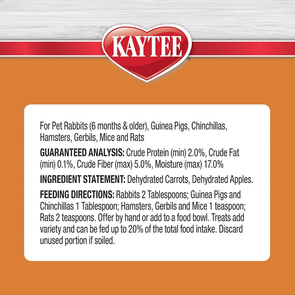 Kaytee Natural Snack with Superfoods for Pet Guinea Pigs, Rabbits, Hamsters, and Other Small Animals, Apple & Carrot, 2.5 Ounces5