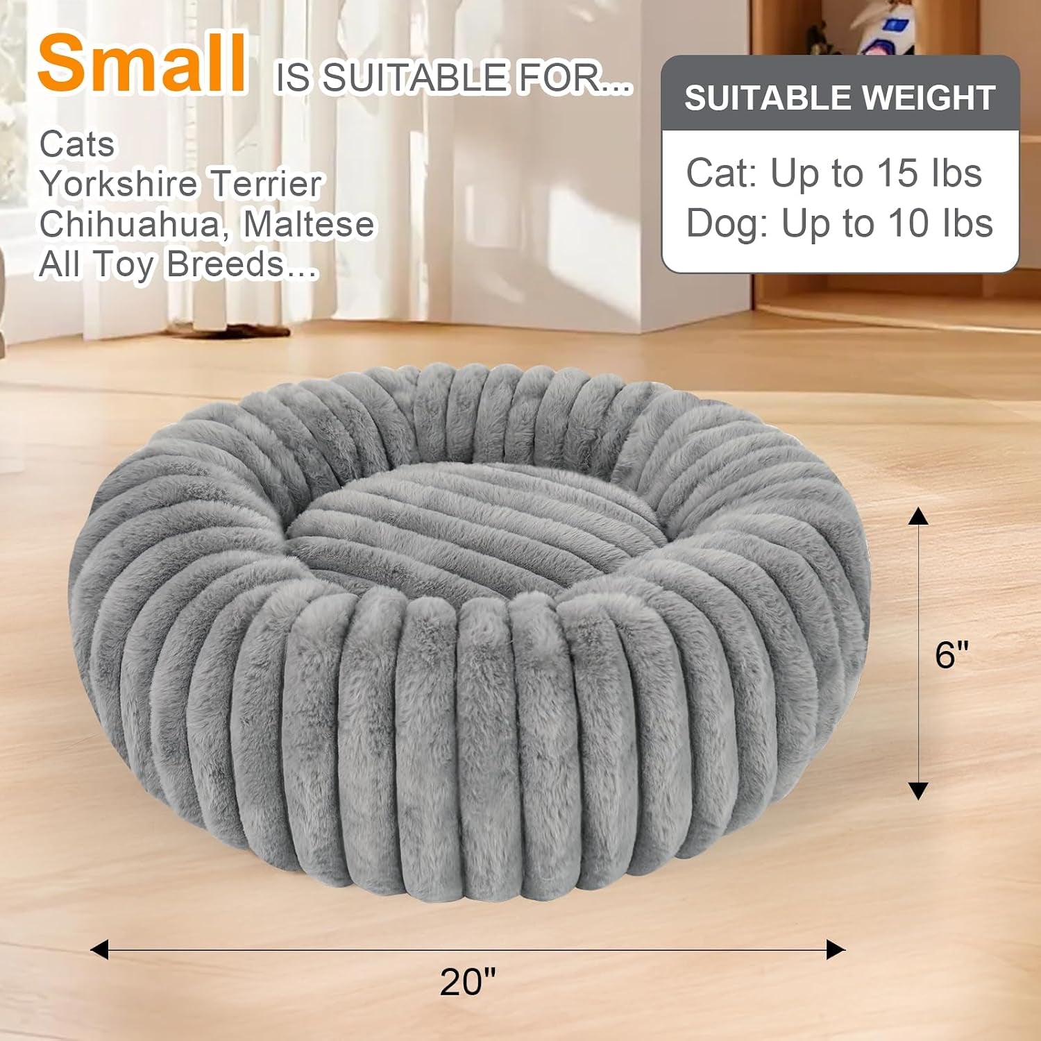 washable-small-cat-dog-bed-puppy-bed-cat-beds-for-indoor-catsgrey-s-calming-anti-anxiety-round-donut-dog-bed-cute-fluffy-puppy-dogs-beds-for-small-dogs-anti-slip-comfort-pet-bed
