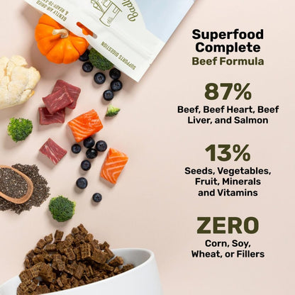 BADLANDS RANCH by Katherine Heigl – Superfood Complete Air-Dried Beef Dog Food – High Protein with Superfoods for Daily Wellness & Consistent Nutrition – 24 Oz6