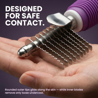 Poodle Dematting Fur Rake Comb Brush for Dogs and Cats - Long 2.5" Steel Safety Blades Metal Comb for Detangling Matted or Knotted Undercoat Hair9