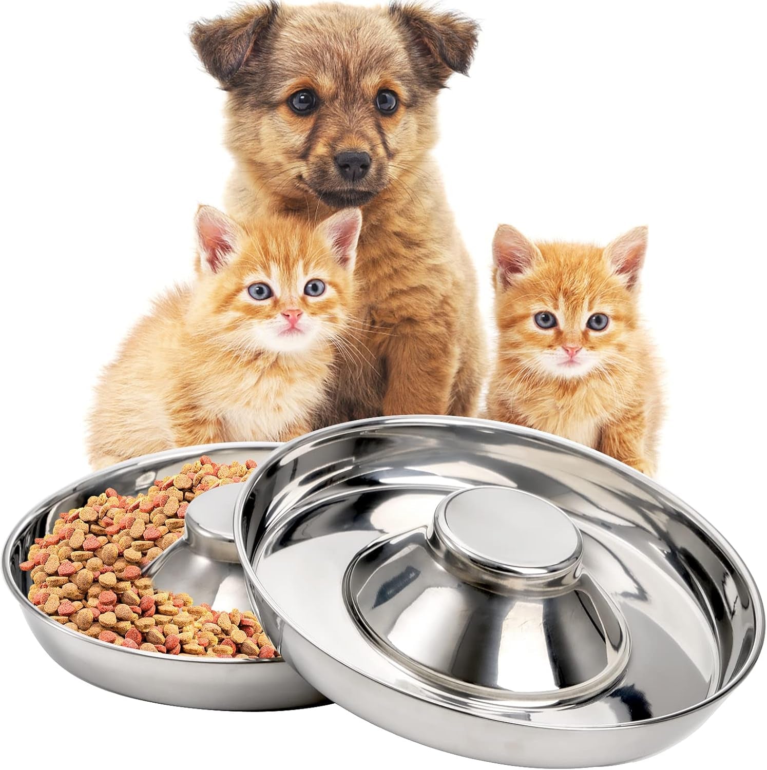 soujoy-2-pack-stainless-steel-puppy-bowls-pet-slow-feeder-bowls-non-skid-dog-food-and-water-bowl-feeding-weaning-for-small-medium-large-dogs-cat-pets-multiple-puppies