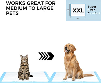50 Pack 30"X36" Extra Large Dog Pee Pads - Super Absorbent & Leak-Proof Disposable Puppy Training Pads | X-Large Quick-Dry 5-Layer Protection Piddle Pads for Indoor & Outdoor Use2