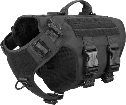 ICEFANG No Pull Tactical Dog Harness for Large Dogs,Adjustable Dog Vest | Control Handle,Molle Panel,Front Hook,3 Leash Clips,Soft Padded,For Walking Training,Pink,Large7