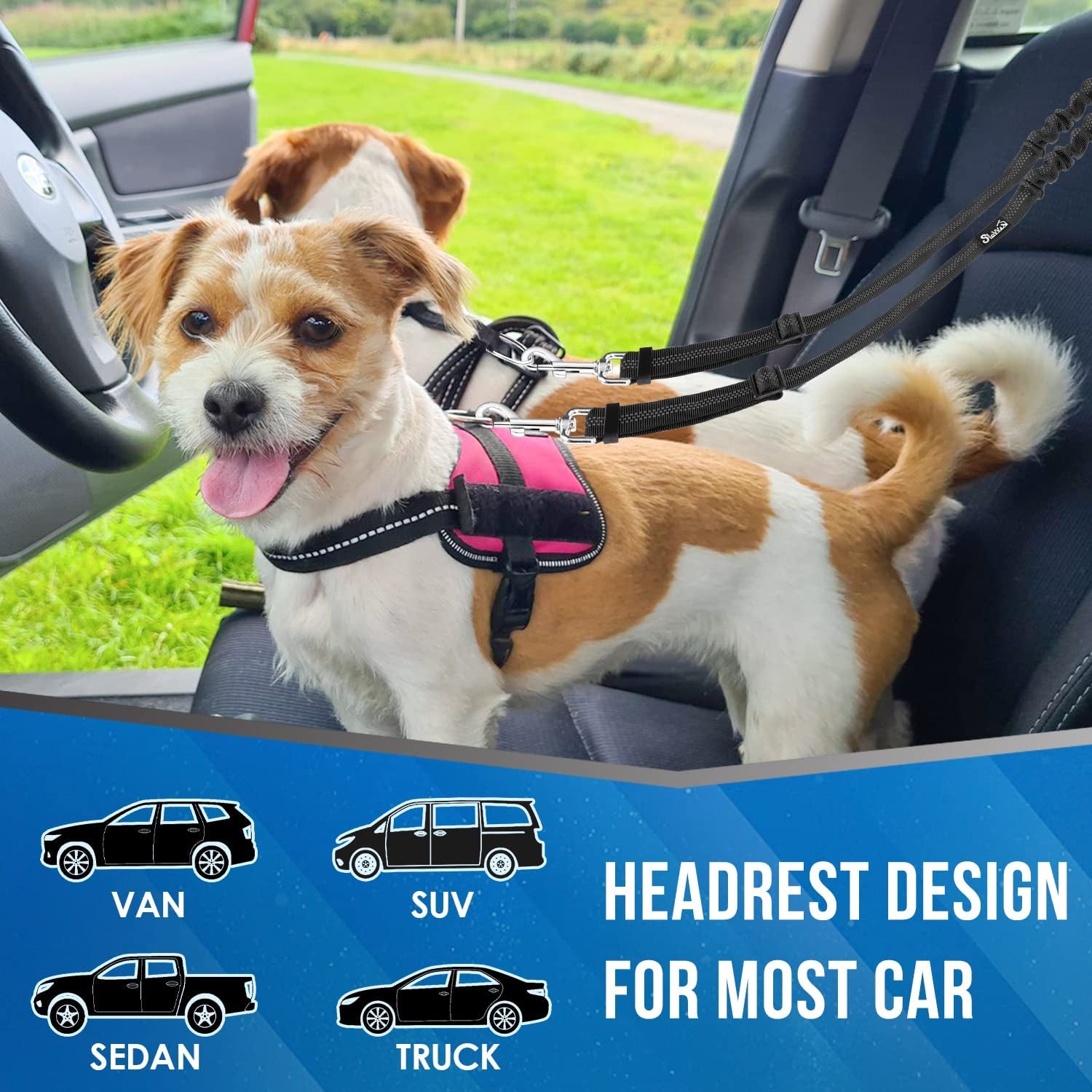 lukovee-double-dog-seat-belt-dual-pet-car-headrest-restraint-safety-seatbelt-no-tangle-dog-leash-duty-adjust-elastic-bungee-puppy-lead-splitter-connect-harness-in-vehicle-travel-for-2-dogs-black